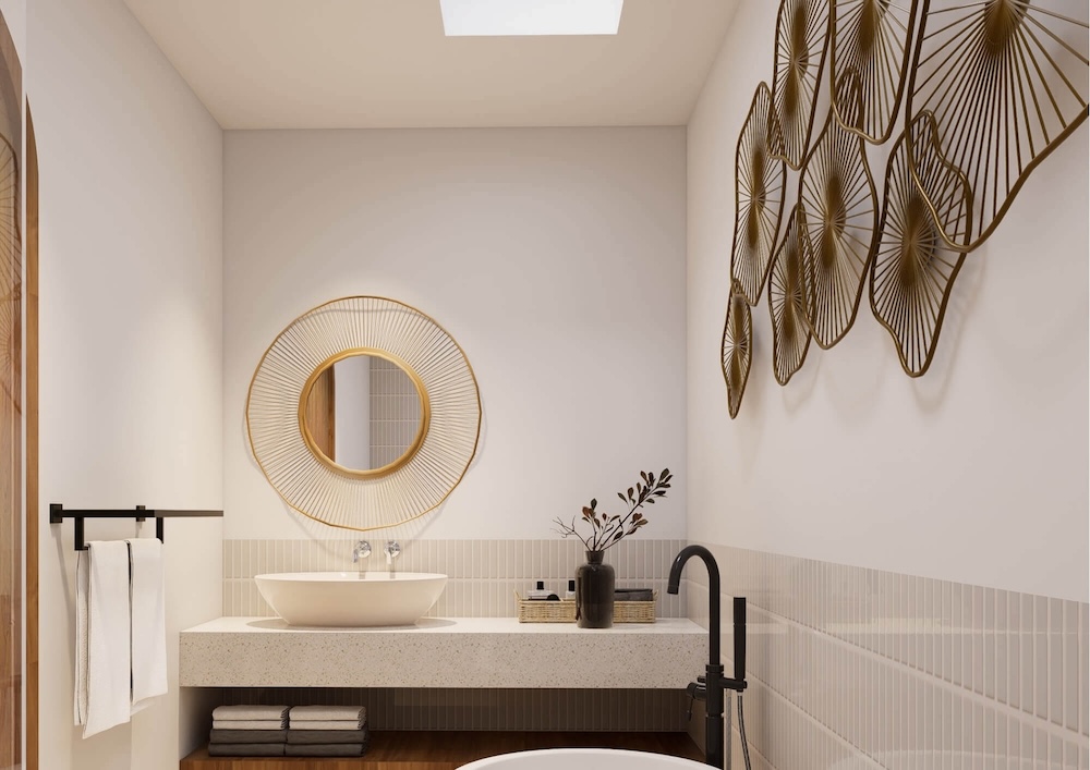 Mediterranean villa bathroom vanity